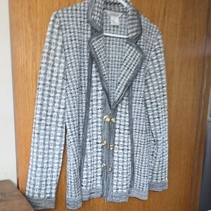 Women's Black and White Houndstooth Jacket